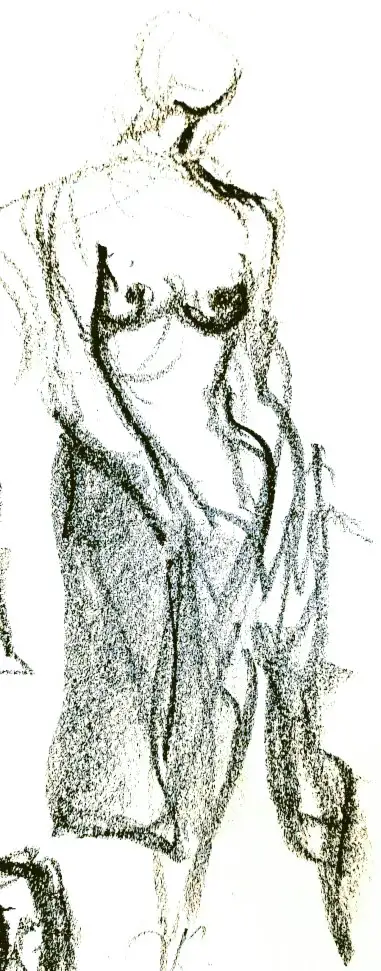 Oeuvre d'art contemporain intitulée "Forme et ombres", réalisée au crayon et fusain par Danièle Archambault