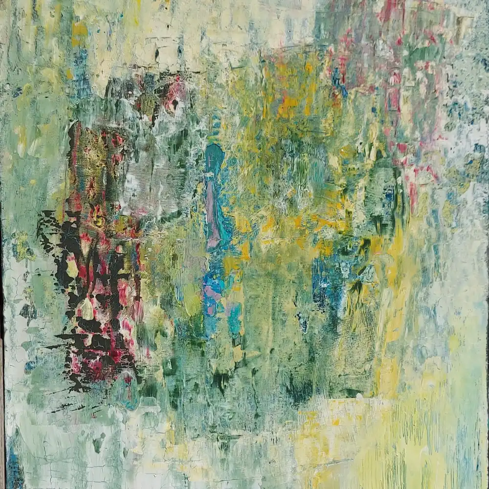 Œuvre “Quand l’Esprit Danse”, peinture acrylique sur toile 50x40 cm réalisée par l’artiste Danièle Archambault (Art Dany)