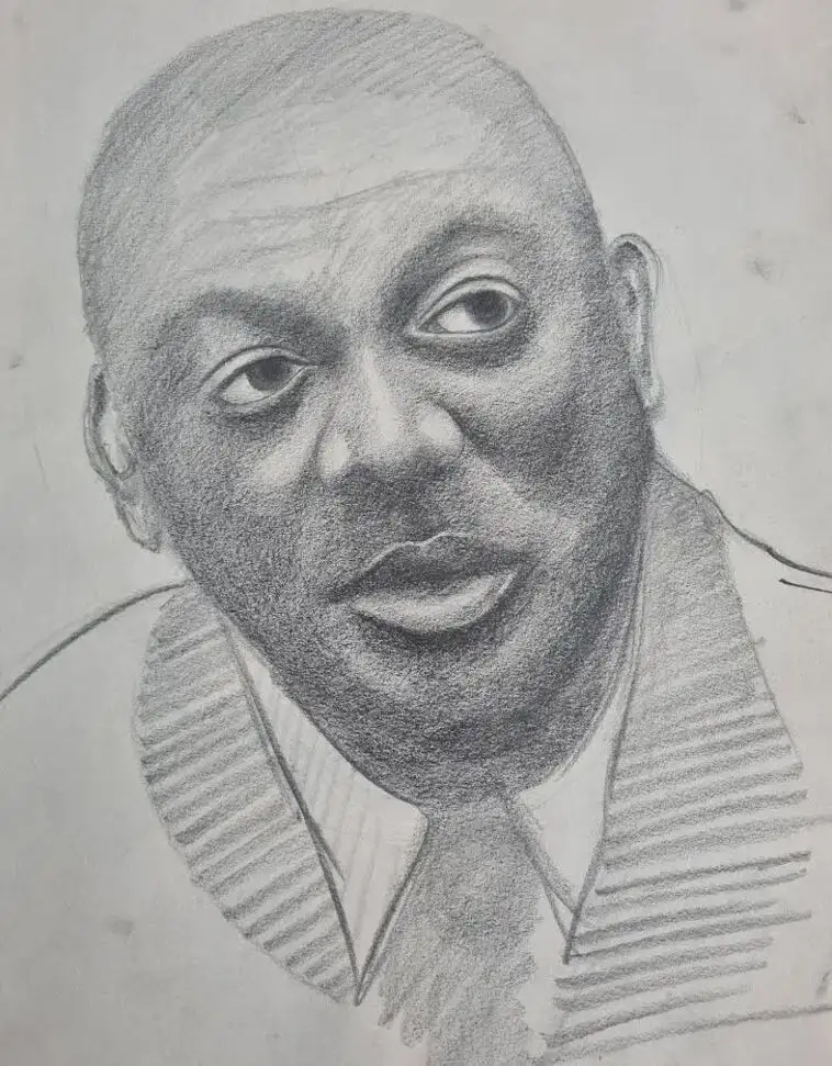 Portrait d’un instant – Crayon HB et fusain sur papier – Danièle Archambault – Artdany.fr