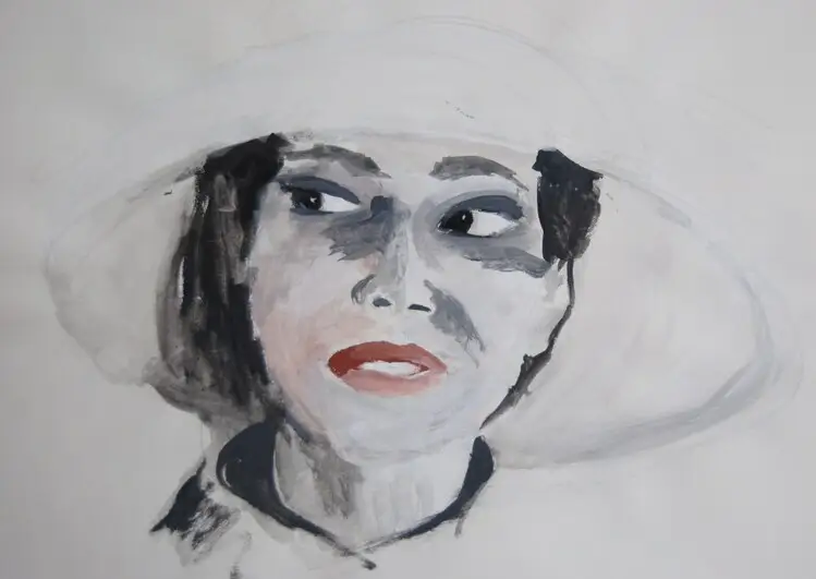 Encre de Chine sur papier blanc 90g – Regard inattendu, création originale signée Danièle Archambault – artdany.fr
