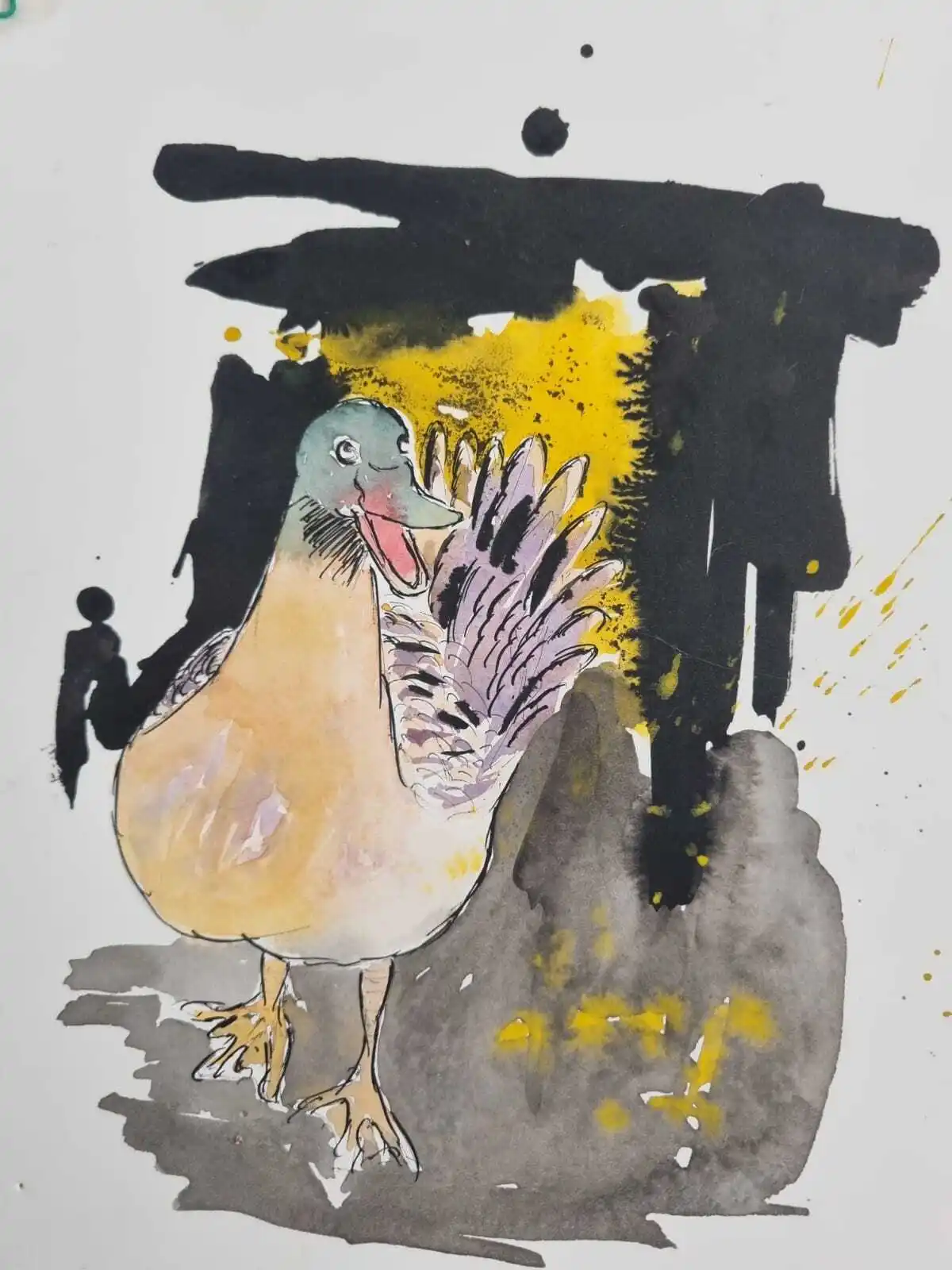 Canard – illustration extraite d’un livre pour enfants par Danièle Archambault – Artdany.fr