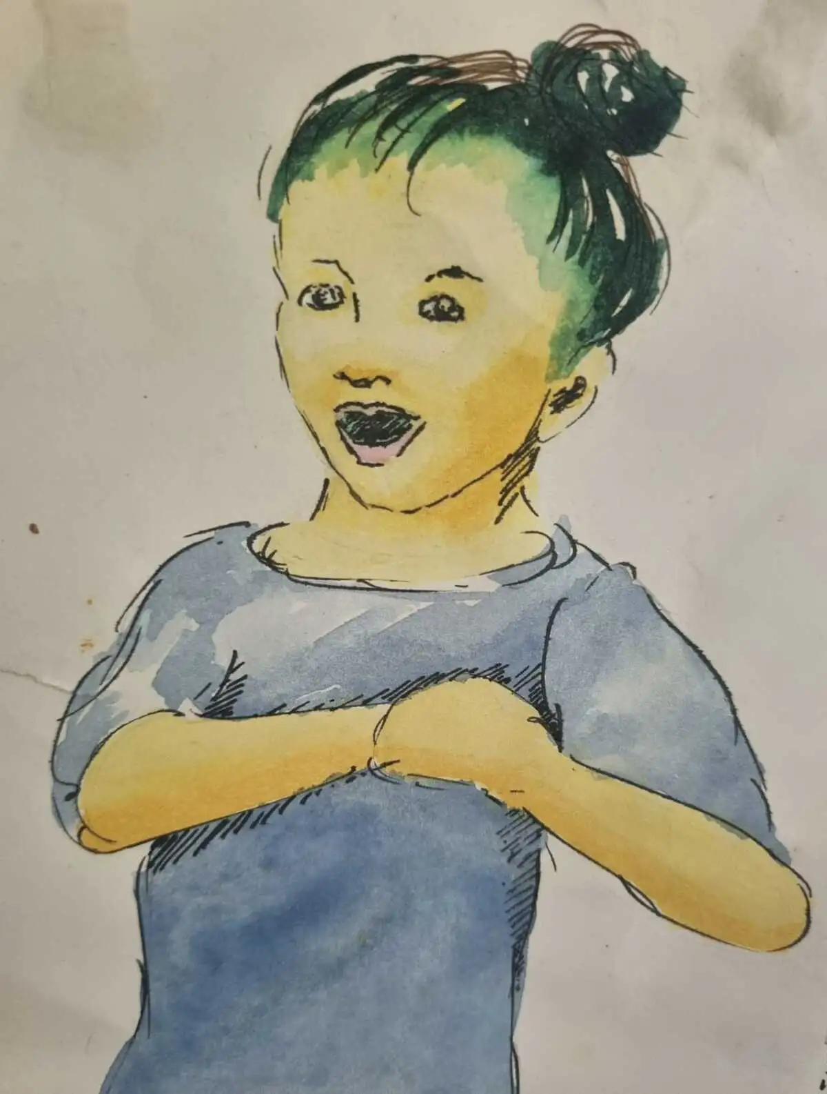 Jeune fille – illustration extraite d’un livre pour enfants par Danièle Archambault – Artdany.fr