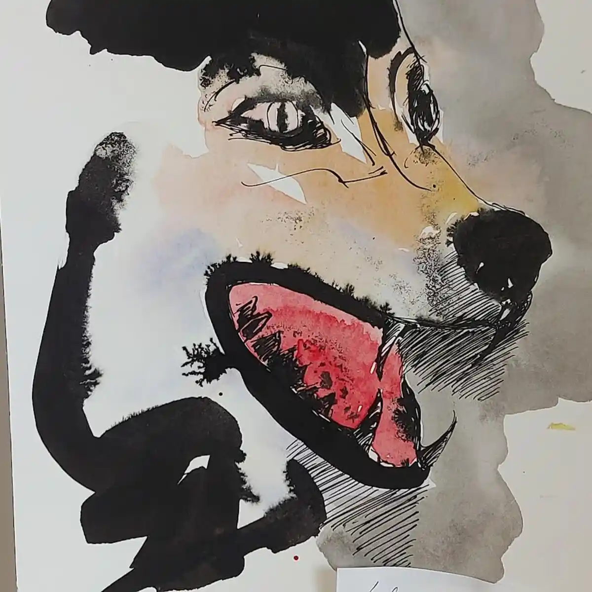 Tête de loup – illustration extraite d’un livre pour enfants par Danièle Archambault – Artdany.fr