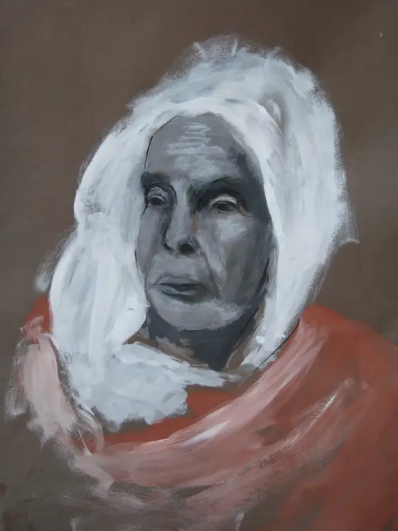 gouache-au-doigt-papier-sepia-sagesse-sepia-daniele-archambault-art-dany.fr