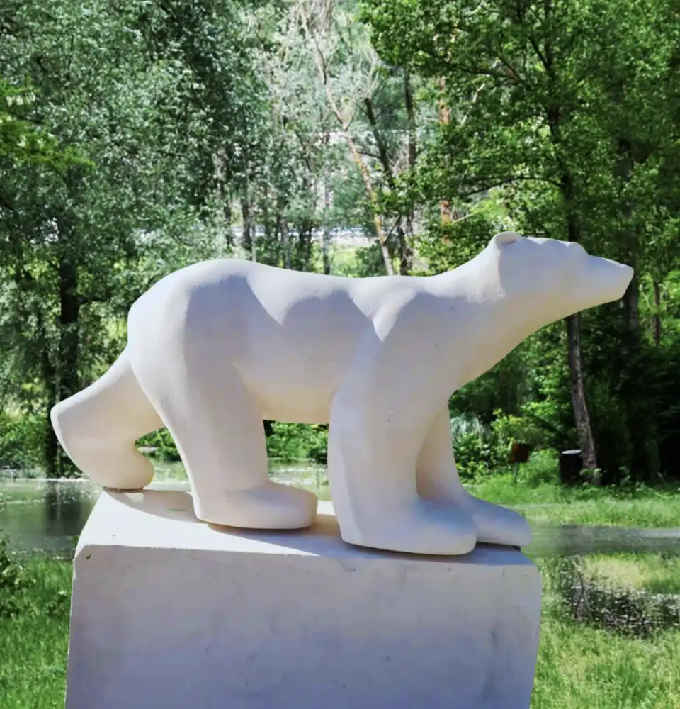 Ours esprit polaire en sculpture – inspiration François Pompon – création originale signée Danièle Archambault – Artdany.fr